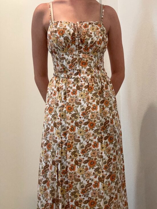 Hollister Dresses & Skirts - Floral Summer Dress, Orange and Yellow, Size S